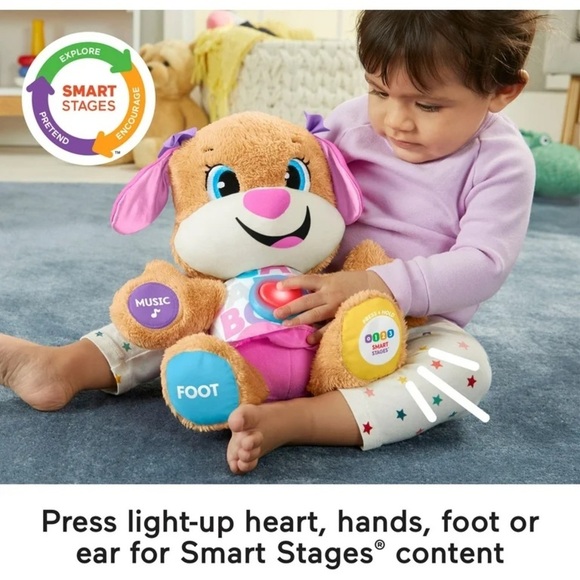 Fisher-Price Laugh & Learn Smart Stages Sis Puppy Plush Learning Toy, new in box - Picture 3 of 3